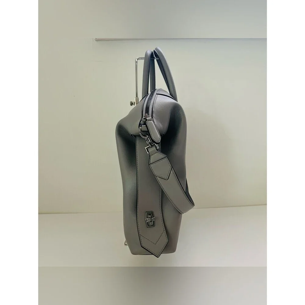 GIVENCHY Antigona Soft Medium Pearl Grey Leather Satchel